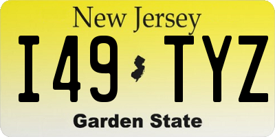 NJ license plate I49TYZ