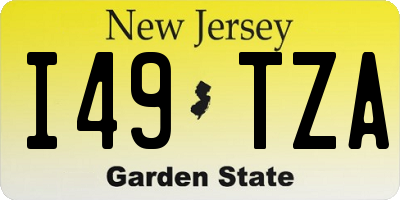 NJ license plate I49TZA