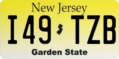 NJ license plate I49TZB