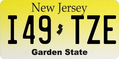 NJ license plate I49TZE