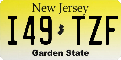 NJ license plate I49TZF