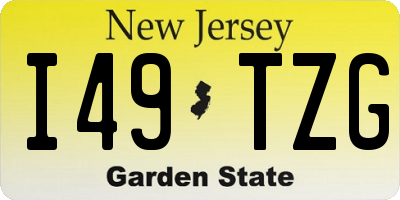 NJ license plate I49TZG