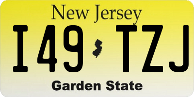 NJ license plate I49TZJ