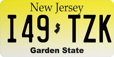 NJ license plate I49TZK