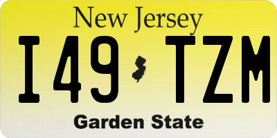 NJ license plate I49TZM