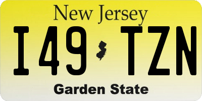 NJ license plate I49TZN