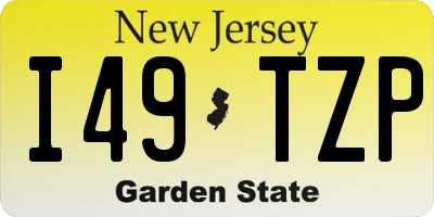 NJ license plate I49TZP