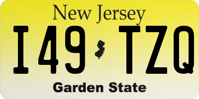 NJ license plate I49TZQ