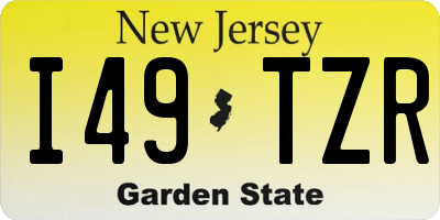 NJ license plate I49TZR