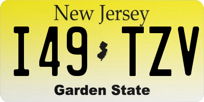 NJ license plate I49TZV