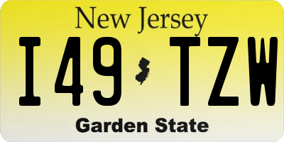 NJ license plate I49TZW