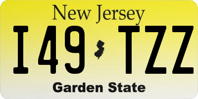 NJ license plate I49TZZ