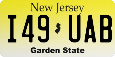 NJ license plate I49UAB