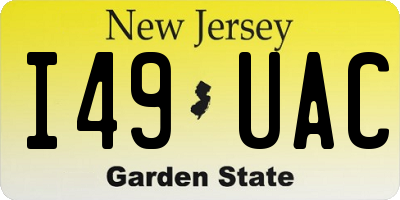 NJ license plate I49UAC