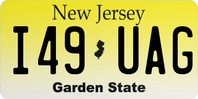 NJ license plate I49UAG