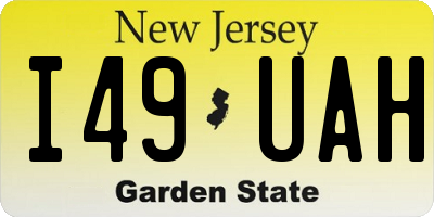 NJ license plate I49UAH