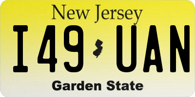 NJ license plate I49UAN