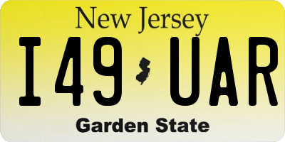 NJ license plate I49UAR
