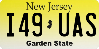 NJ license plate I49UAS