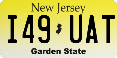 NJ license plate I49UAT