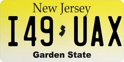 NJ license plate I49UAX