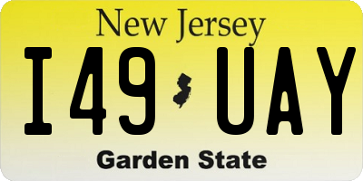 NJ license plate I49UAY