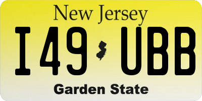 NJ license plate I49UBB