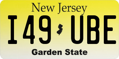 NJ license plate I49UBE