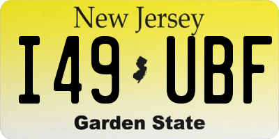 NJ license plate I49UBF