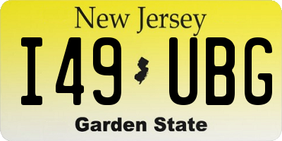 NJ license plate I49UBG