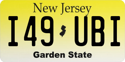 NJ license plate I49UBI