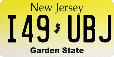 NJ license plate I49UBJ