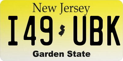 NJ license plate I49UBK