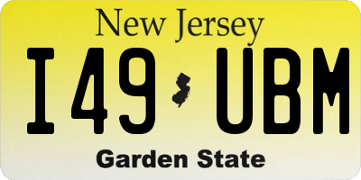 NJ license plate I49UBM