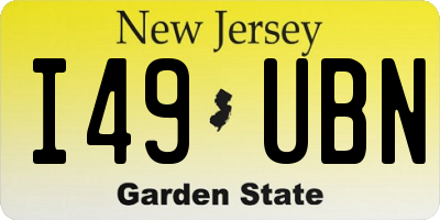 NJ license plate I49UBN