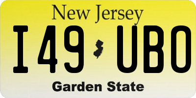 NJ license plate I49UBO