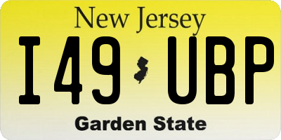 NJ license plate I49UBP