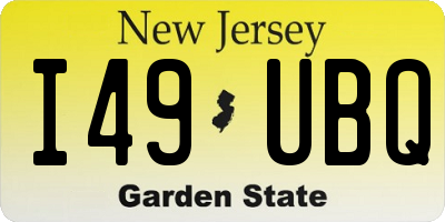 NJ license plate I49UBQ