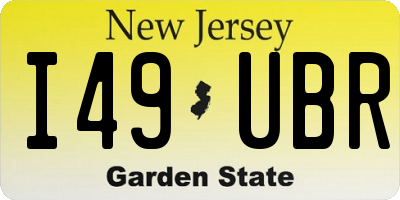 NJ license plate I49UBR