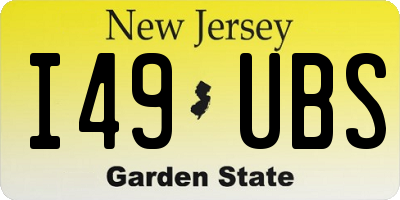 NJ license plate I49UBS