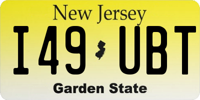 NJ license plate I49UBT