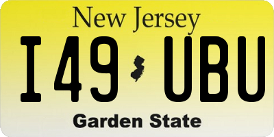 NJ license plate I49UBU