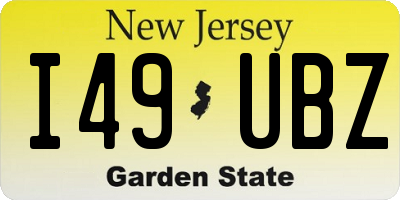 NJ license plate I49UBZ