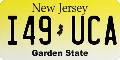 NJ license plate I49UCA