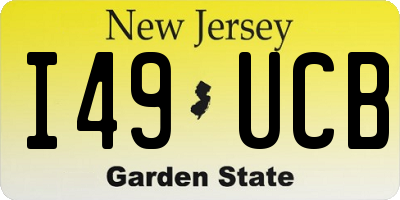 NJ license plate I49UCB