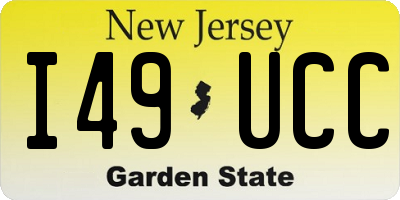 NJ license plate I49UCC