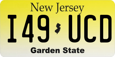 NJ license plate I49UCD