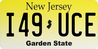 NJ license plate I49UCE