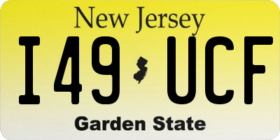 NJ license plate I49UCF