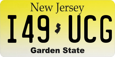 NJ license plate I49UCG